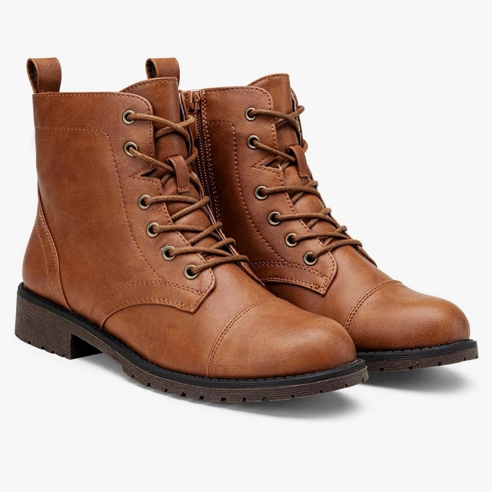 Vepose Women's Fashion Ankle Boots,Low Heel Lace Up Ankle Boots for Women.Size 6